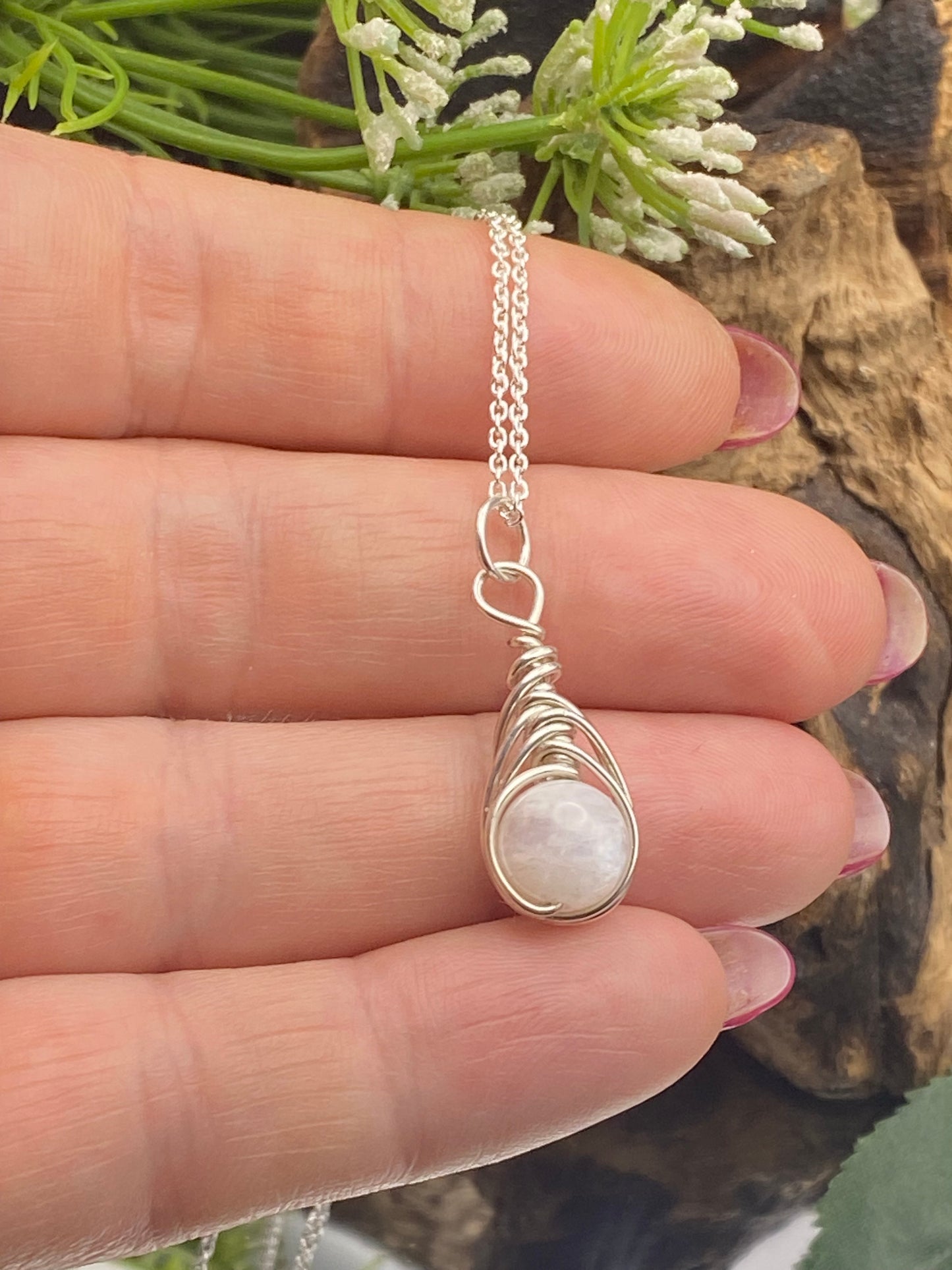 Beautiful Birthstone Necklace, Moonstone is the Birthstone for June