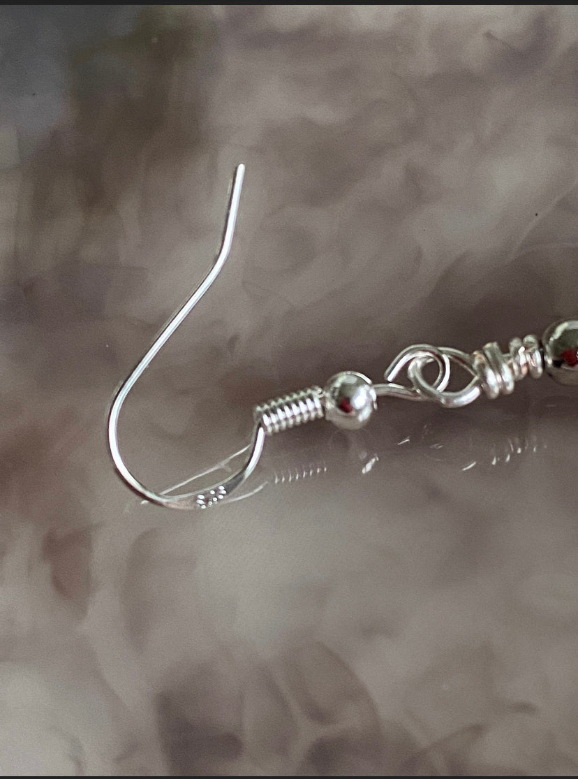 Peridot Gemstone and Silver Herringbone Wrapped Crystal Earrings, August Birthstone, Handcrafted Unique Gift