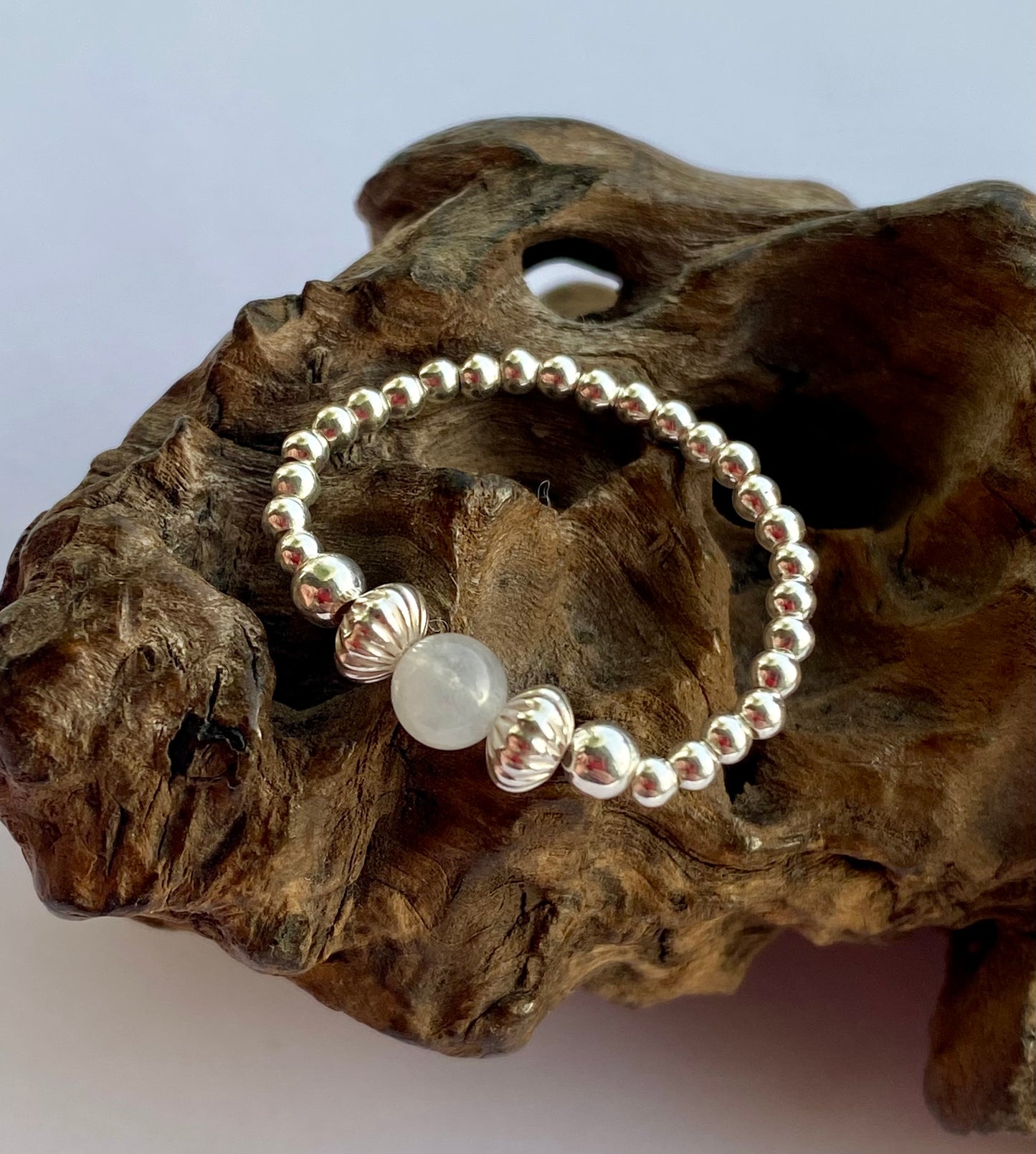 Moonstone June Birthstone and Silver Ring, Handmade Gemstone Ring