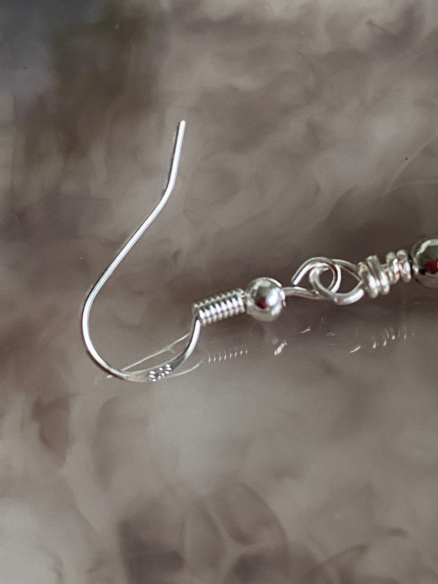 Purple Lace Agate Earrings: Silver Wire Braided Crystal Jewellery