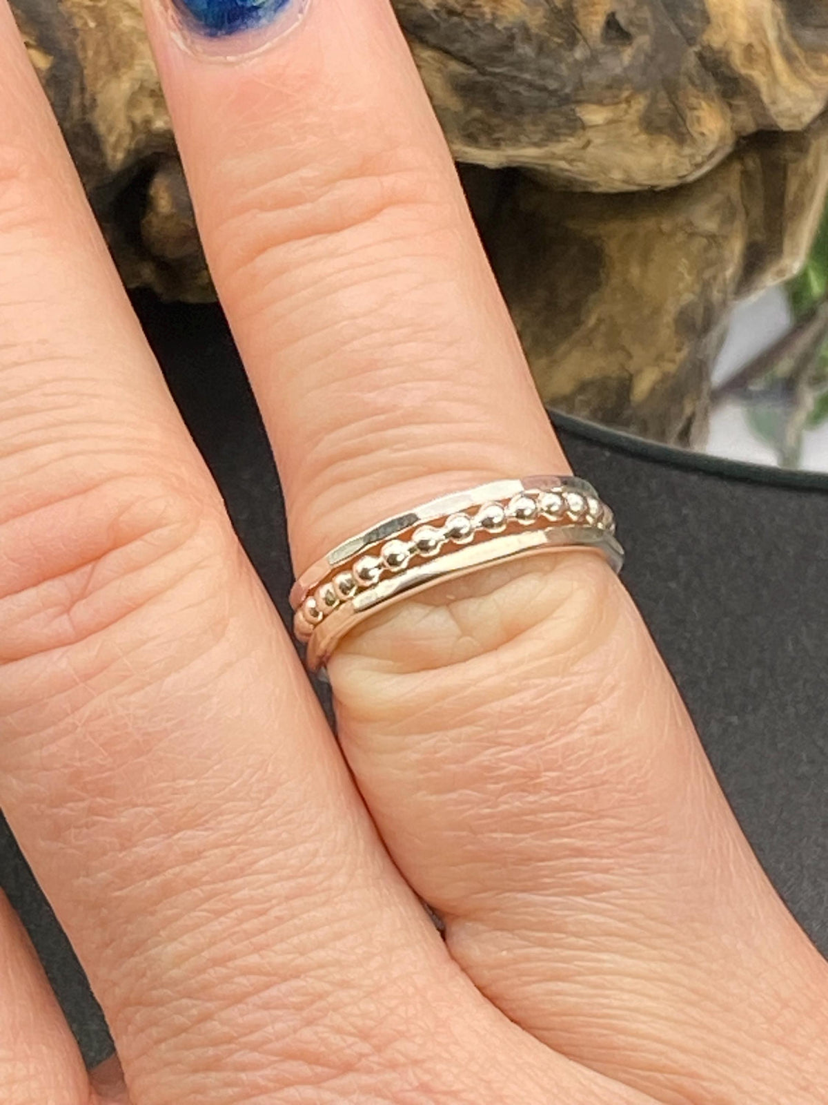 Sterling Silver Fidget Spinner Ring: Delicate Women's Stackable Jewellery