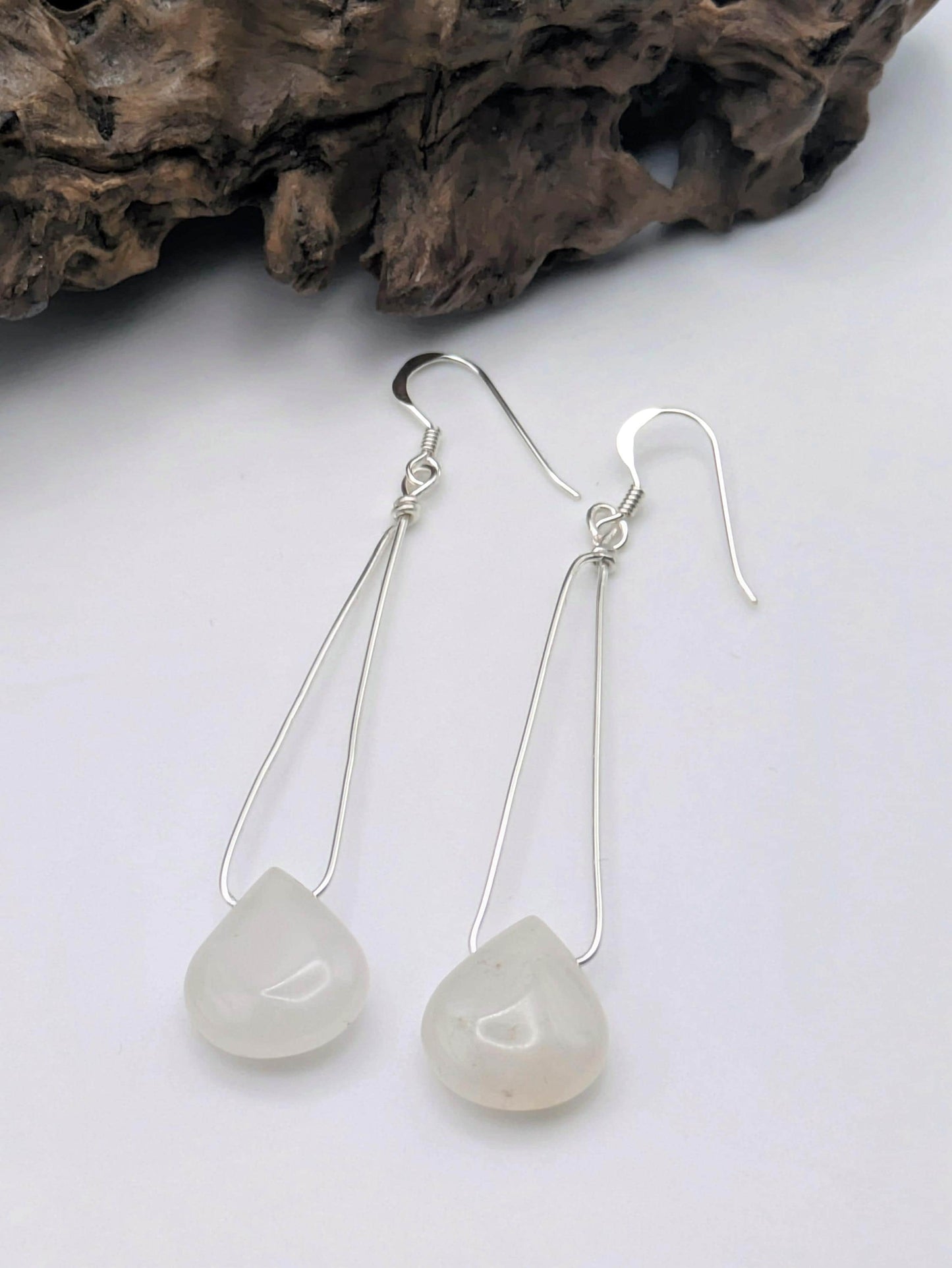 Quartz and Silver Dangle Earrings: April Birthstone Jewellery