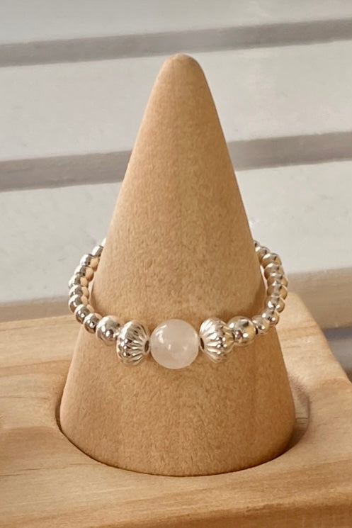 Moonstone June Birthstone and Silver Ring, Handmade Gemstone Ring