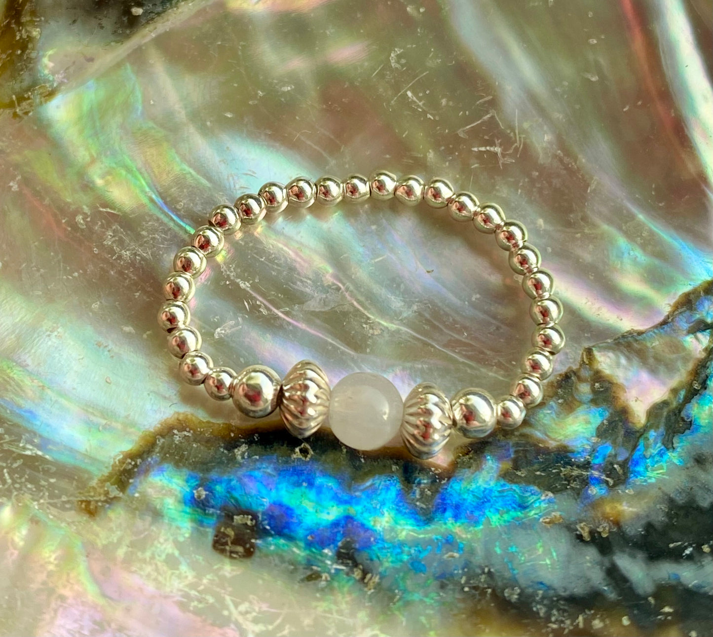 Moonstone June Birthstone and Silver Ring, Handmade Gemstone Ring