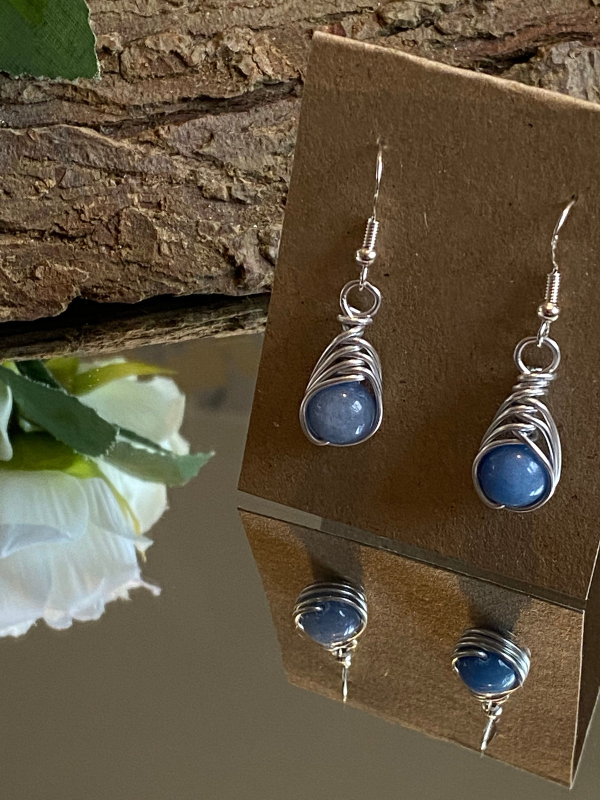 Blue Aventurine Earrings, Blue Earrings, Handmade Gift, Crystal Earrings, 925 Sterling Silver, Womens Jewellery Birthday Gift, Gifts for her