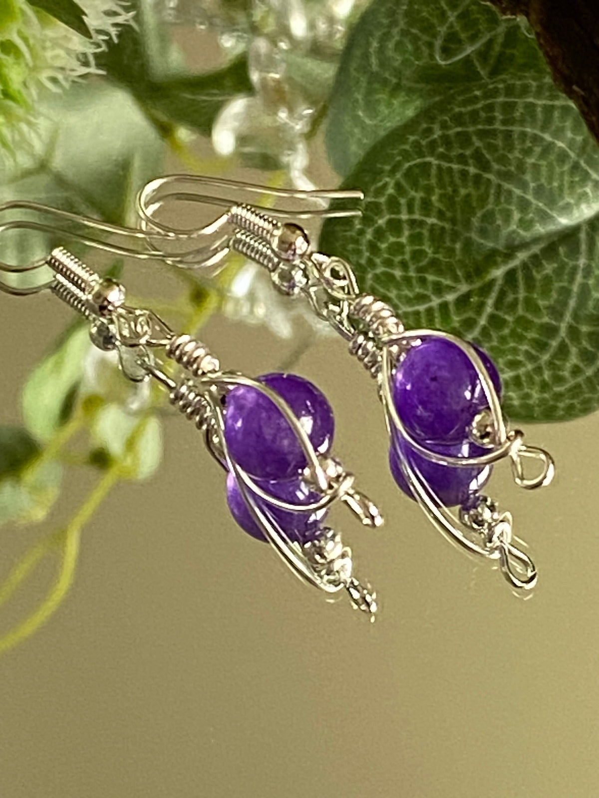 Amethyst Sterling Silver Earrings: Handmade Crystal Jewellery