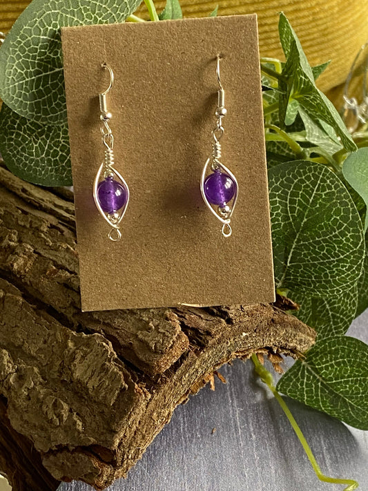 Amethyst Sterling Silver Earrings: Handmade Crystal Jewellery