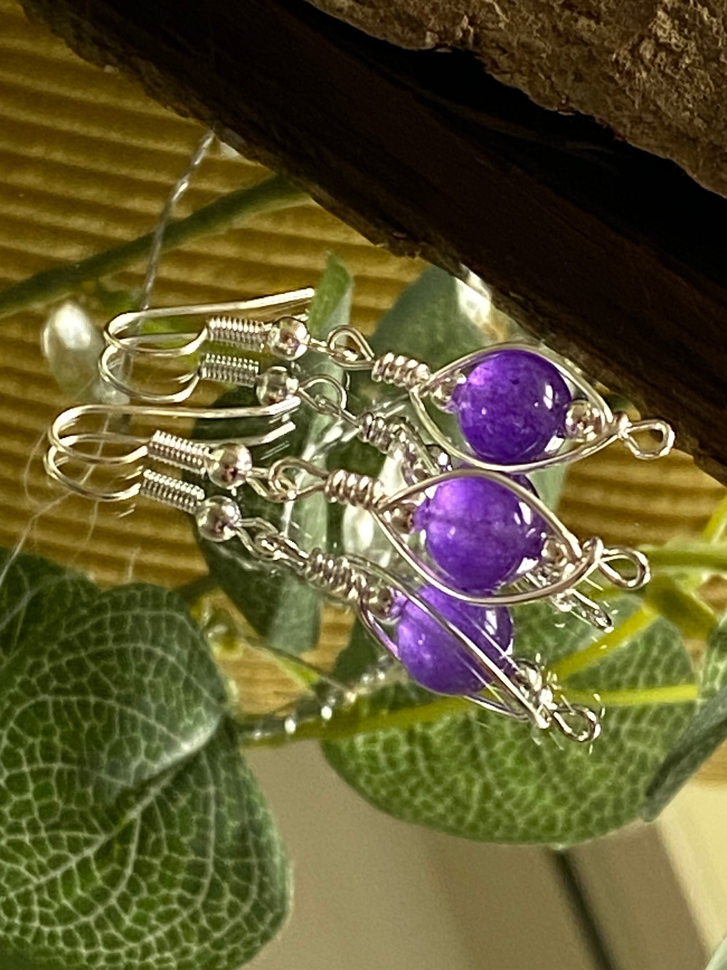 Amethyst Sterling Silver Earrings: Handmade Crystal Jewellery
