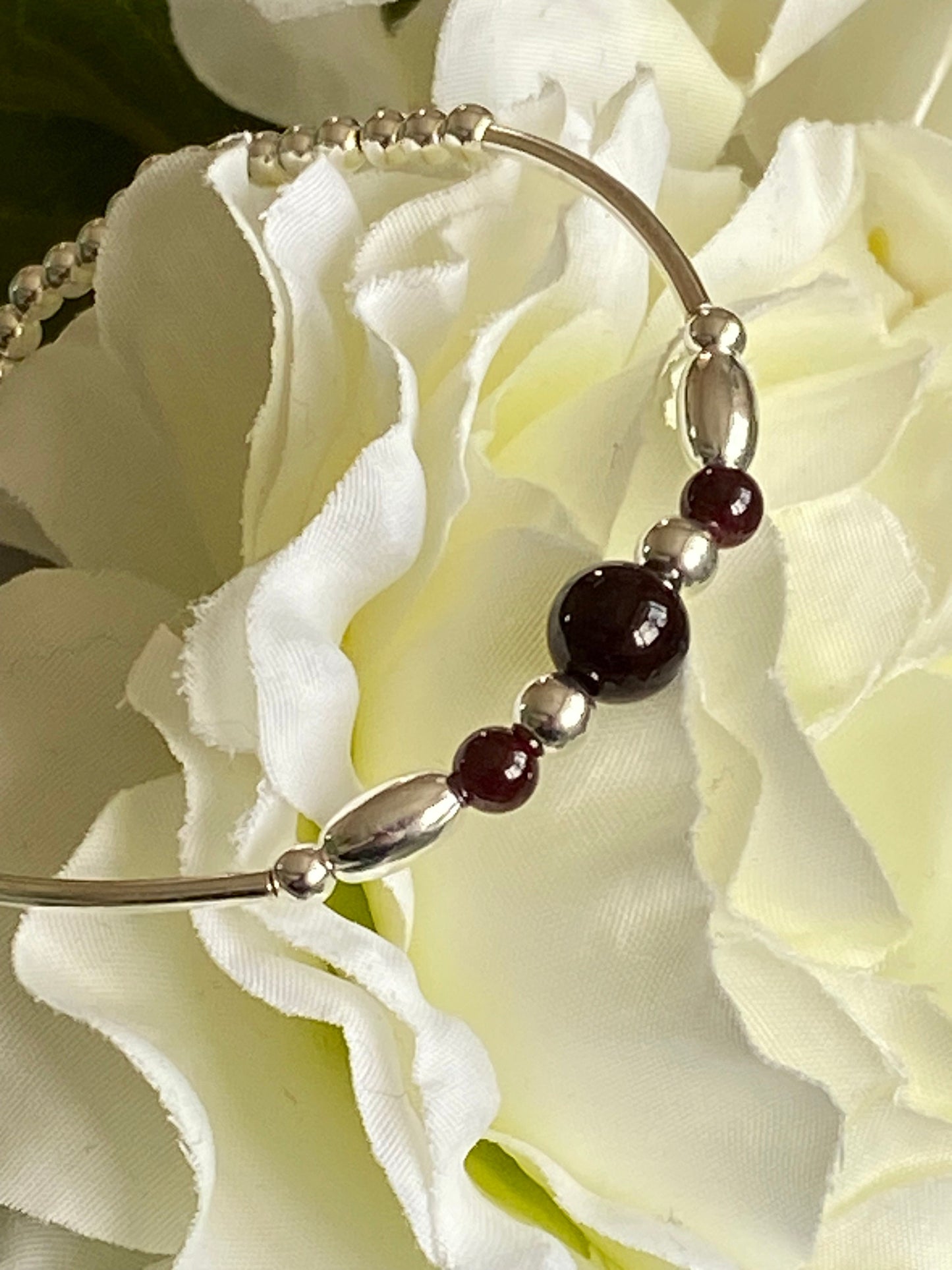 Handmade Garnet and Sterling Silver Bracelet: January Birthstone Jewellery