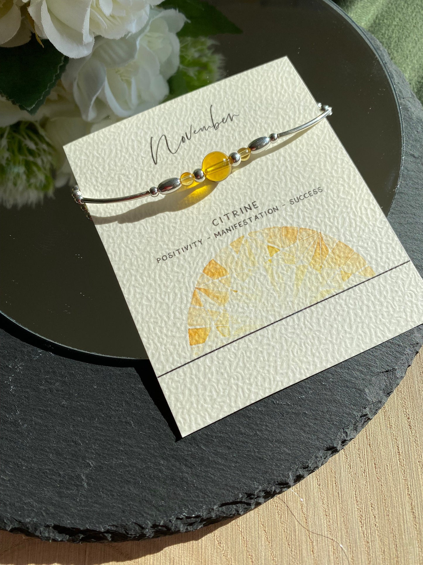 Handmade Citrine and Sterling Silver Bracelet - November Birthstone Jewellery