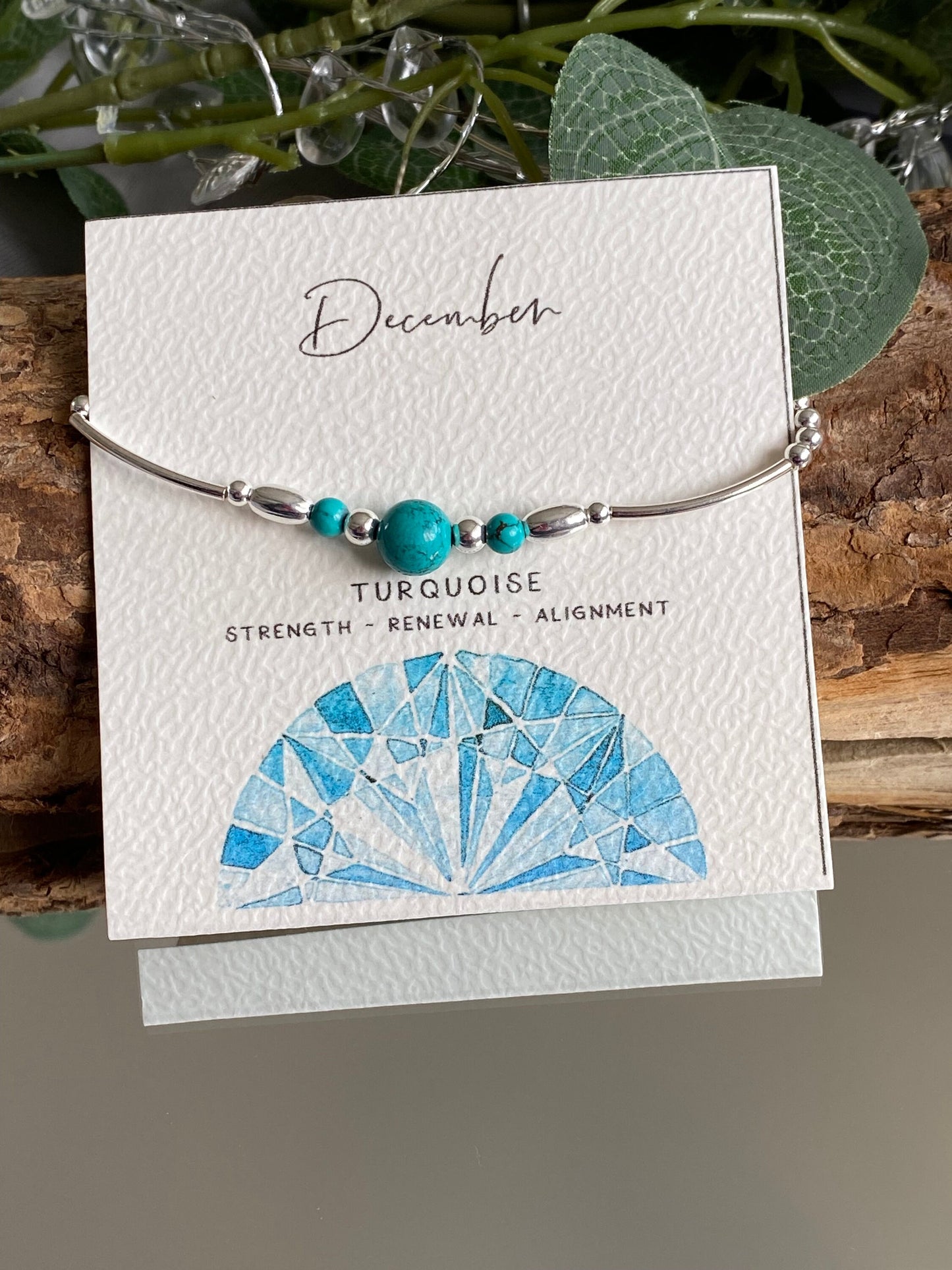 Handmade Turquoise and Sterling Silver Bracelet: December Birthstone Jewellery