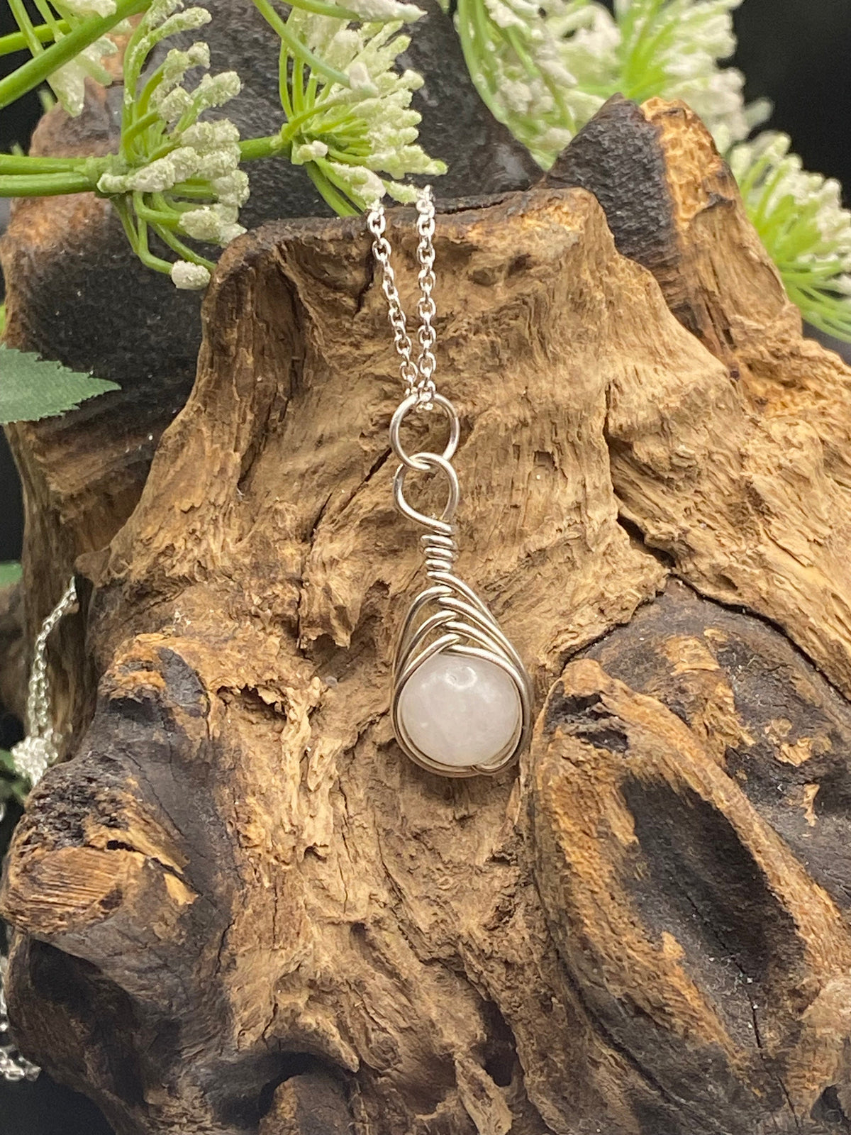 Sterling Silver Quartz Birthstone Necklace: April Crystal Pendant