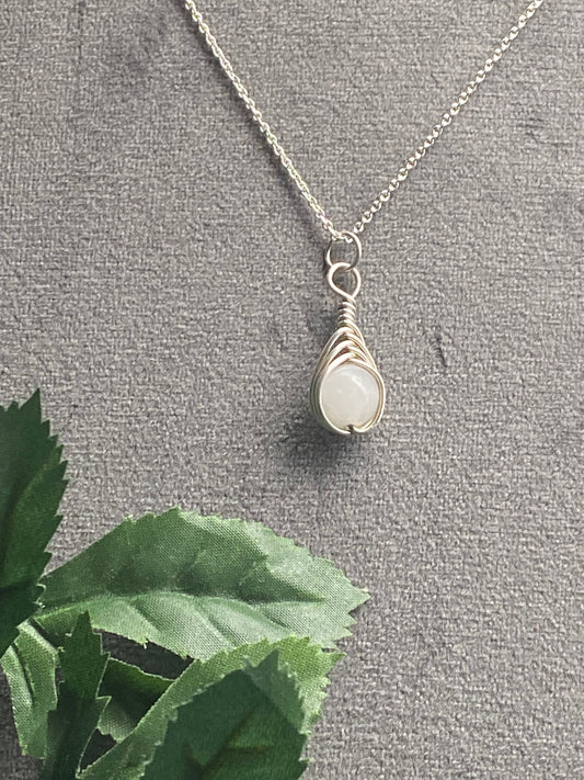 Sterling Silver Quartz Birthstone Necklace: April Crystal Pendant