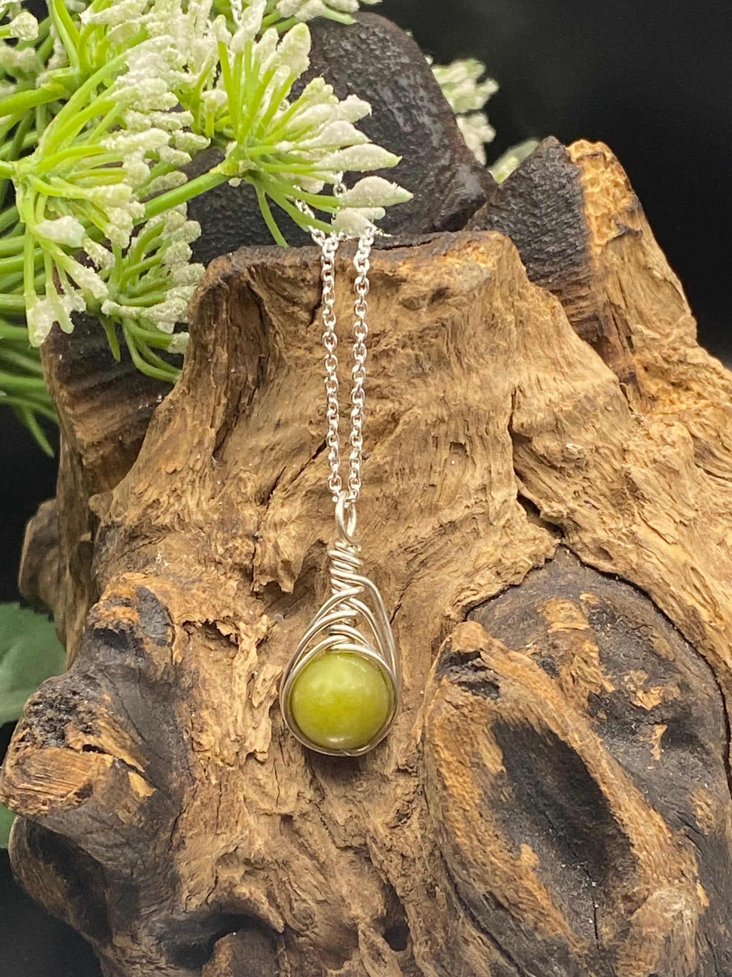 Peridot Sterling Silver Necklace: August Birthstone Crystal Pendant