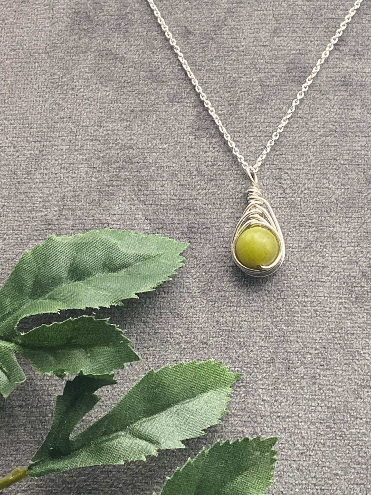 Peridot Sterling Silver Necklace: August Birthstone Crystal Pendant
