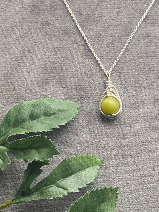 Peridot Sterling Silver Necklace: August Birthstone Crystal Pendant