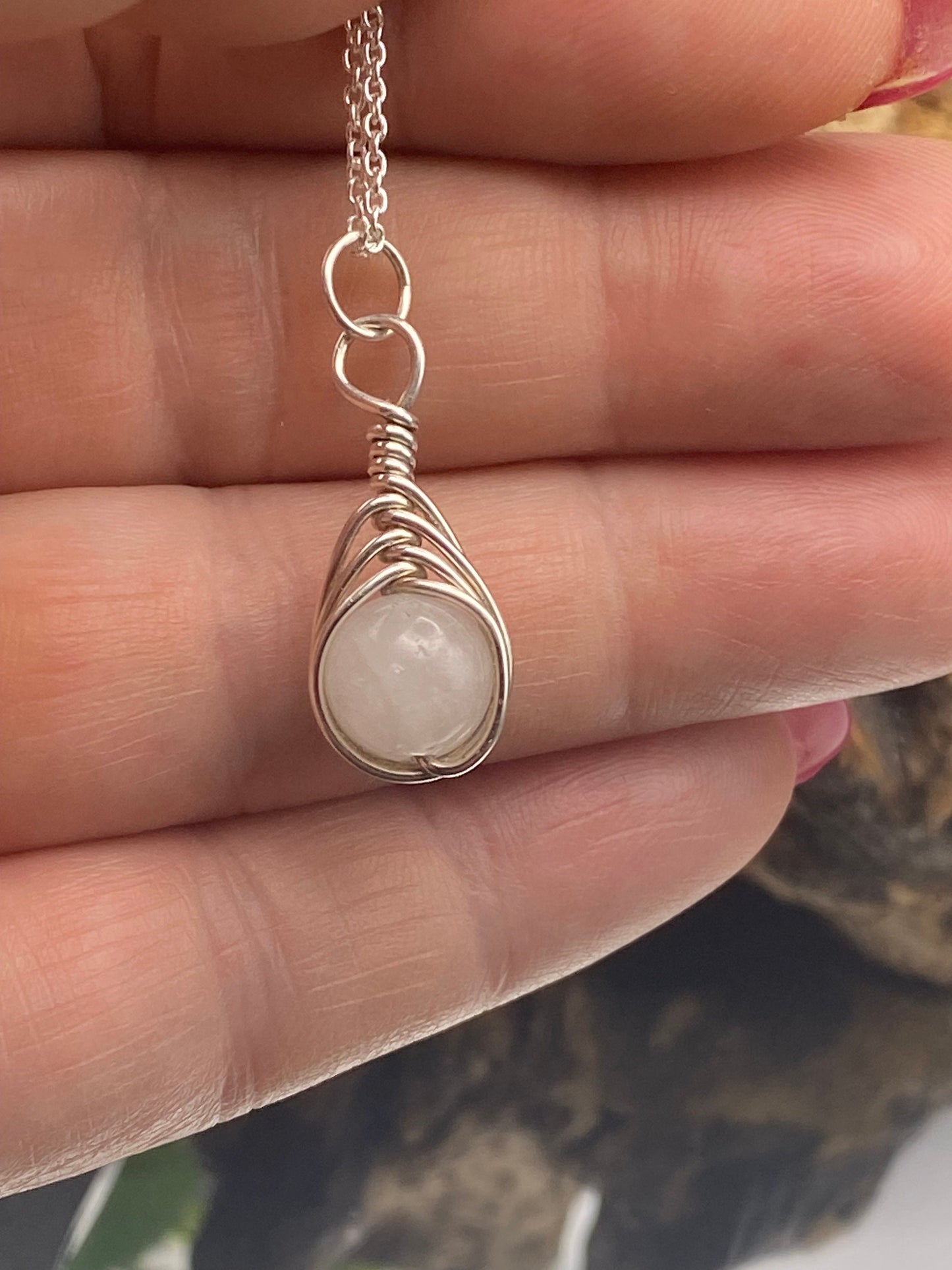 Sterling Silver Quartz Birthstone Necklace: April Crystal Pendant
