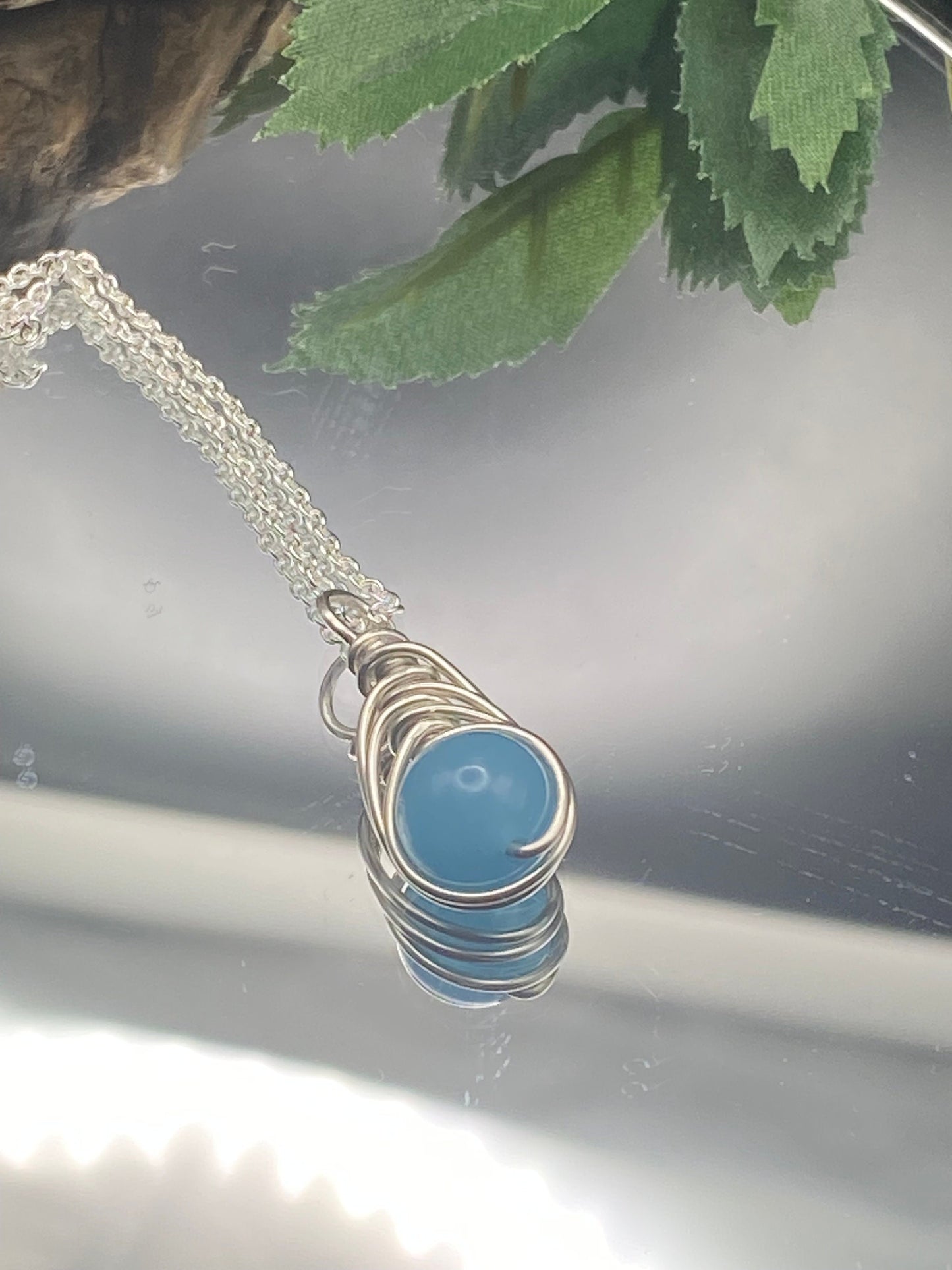 Aquamarine Sterling Silver Necklace: March Birthstone Crystal Pendant
