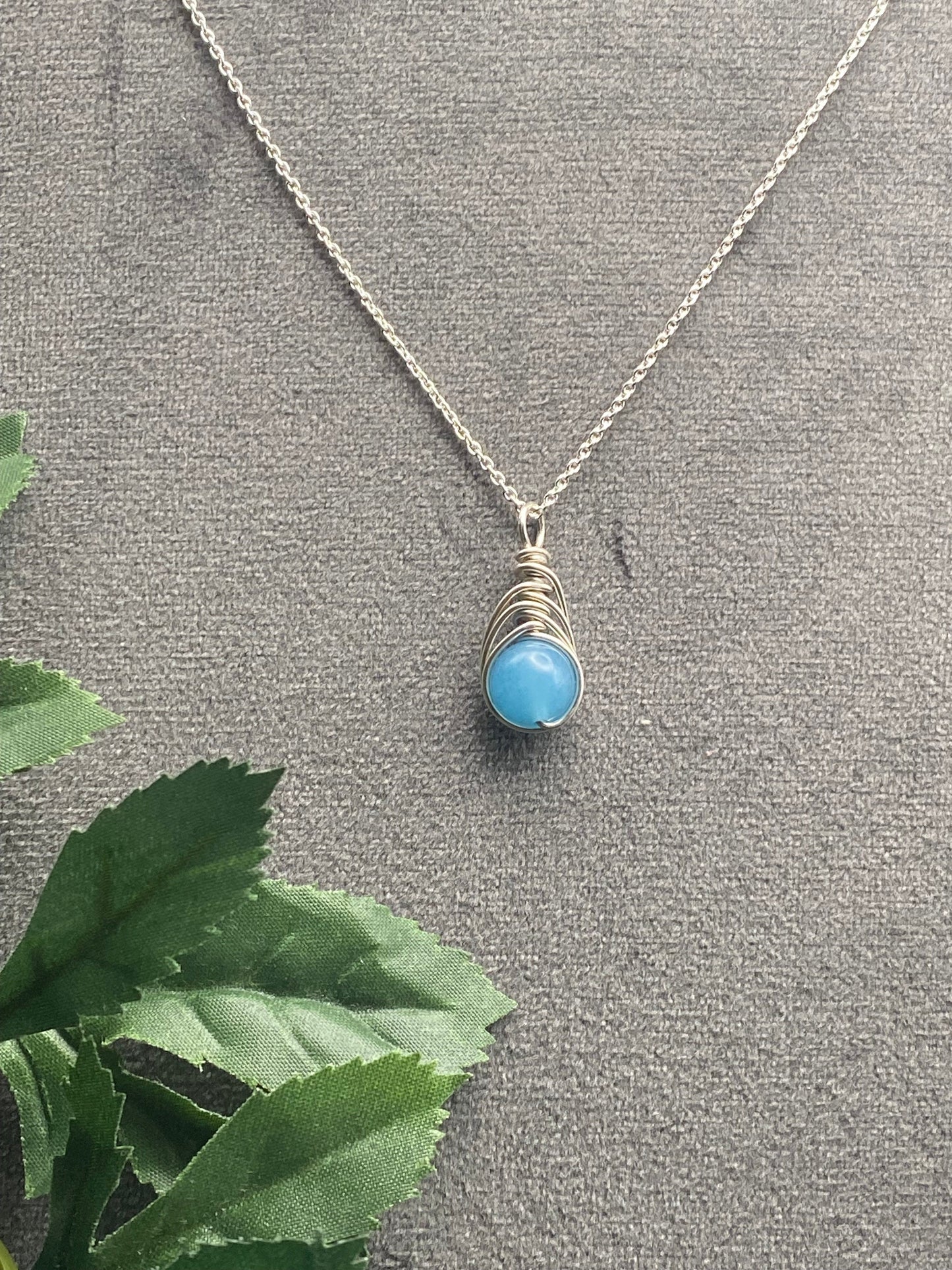 Aquamarine Sterling Silver Necklace: March Birthstone Crystal Pendant
