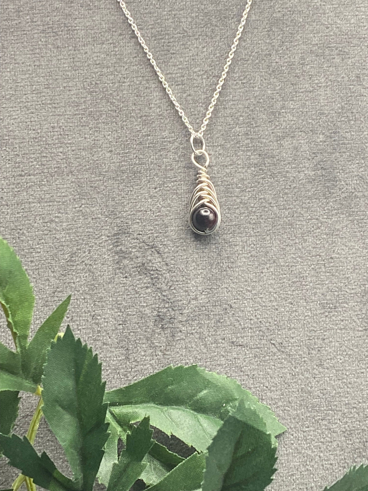 Garnet Birthstone Necklace: Sterling Silver January Crystal Pendant