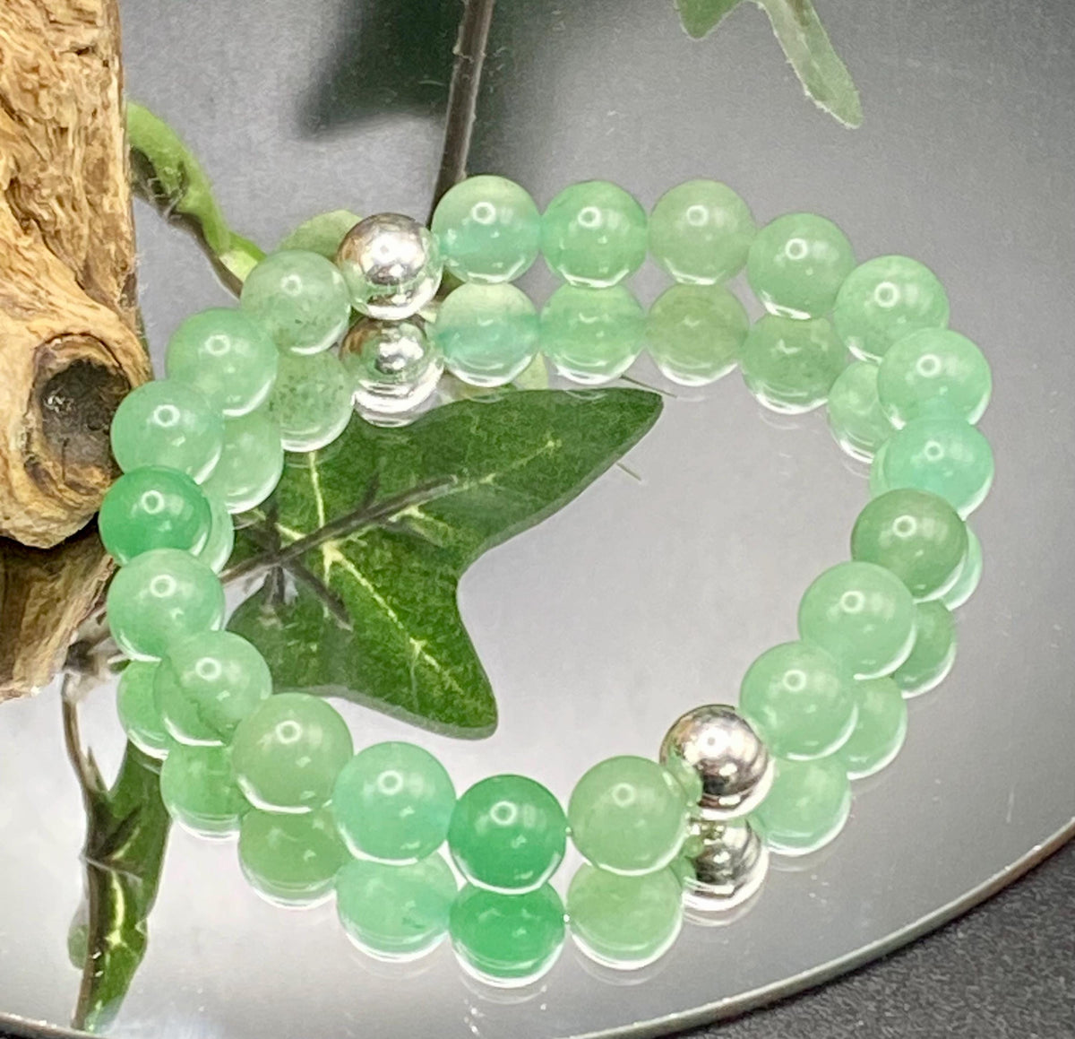 Aventurine and Hematite Bracelet: Green Crystal Healing Jewellery