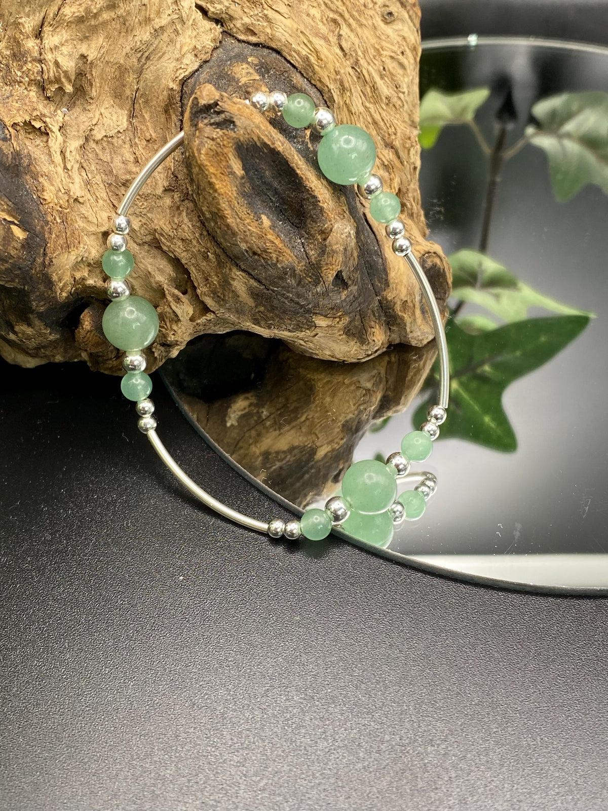 Aventurine Sterling Silver Bracelet: Green Crystal Healing Jewellery