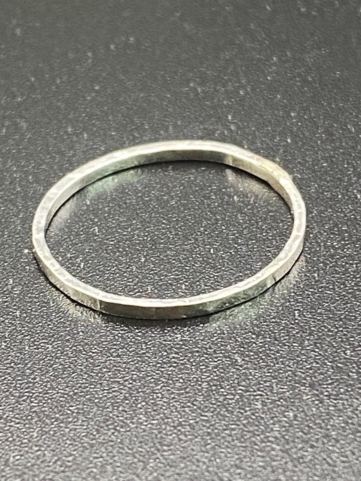 Dainty Textured Sterling Silver Stacking Ring: Handmade Jewellery