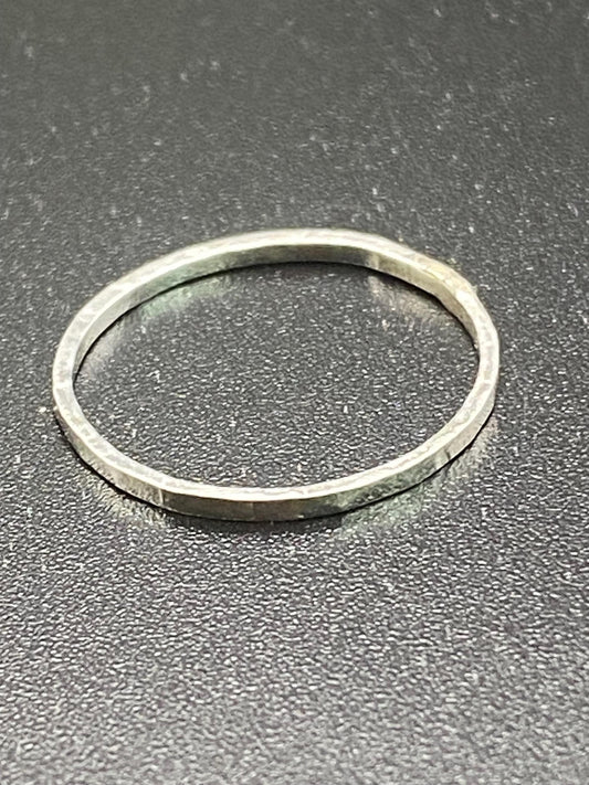 Dainty Textured Sterling Silver Stacking Ring: Handmade Jewellery