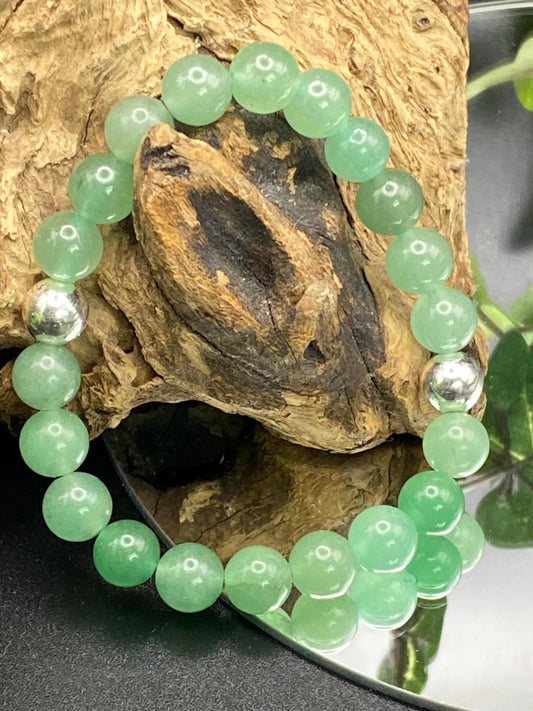 Aventurine and Hematite Bracelet: Green Crystal Healing Jewellery