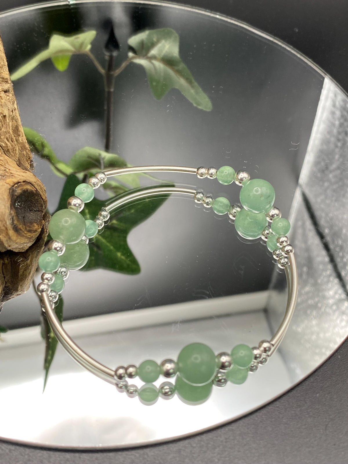 Aventurine Sterling Silver Bracelet: Green Crystal Healing Jewellery
