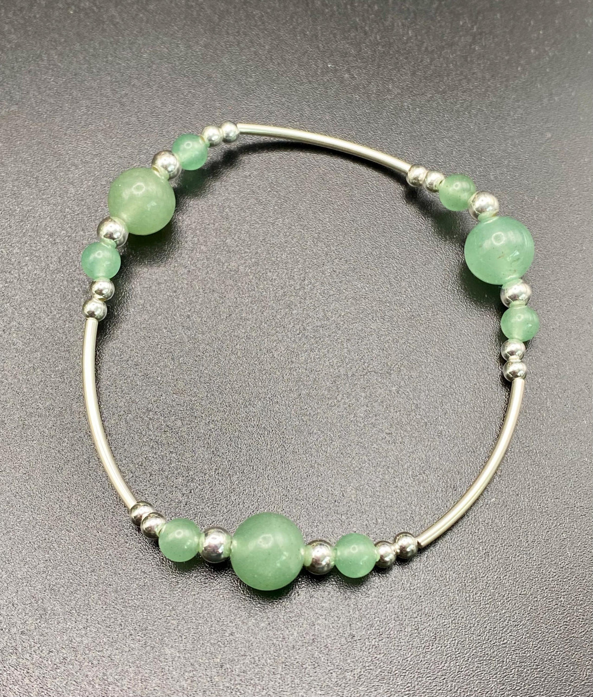 Aventurine Sterling Silver Bracelet: Green Crystal Healing Jewellery