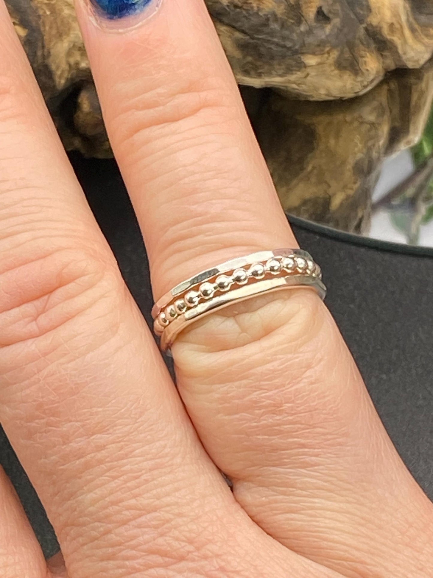 Sterling Silver Fidget Spinner Ring: Delicate Women's Stackable Jewellery