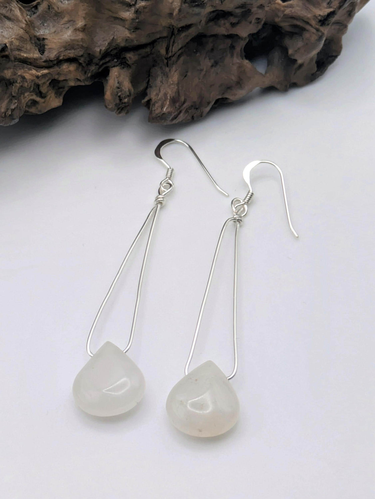 Quartz and Silver Dangle Earrings: April Birthstone Jewellery