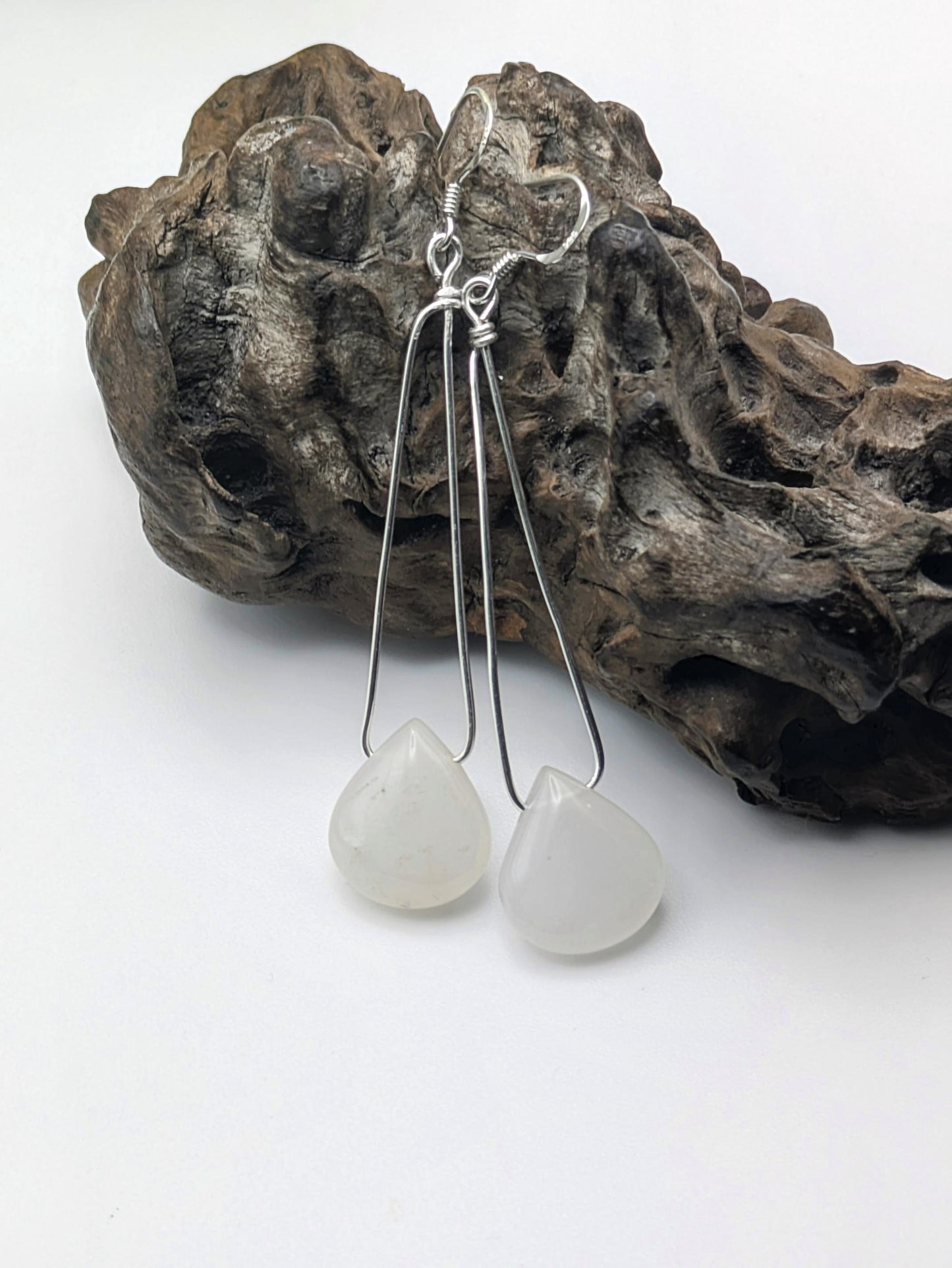 Quartz and Silver Dangle Earrings: April Birthstone Jewellery