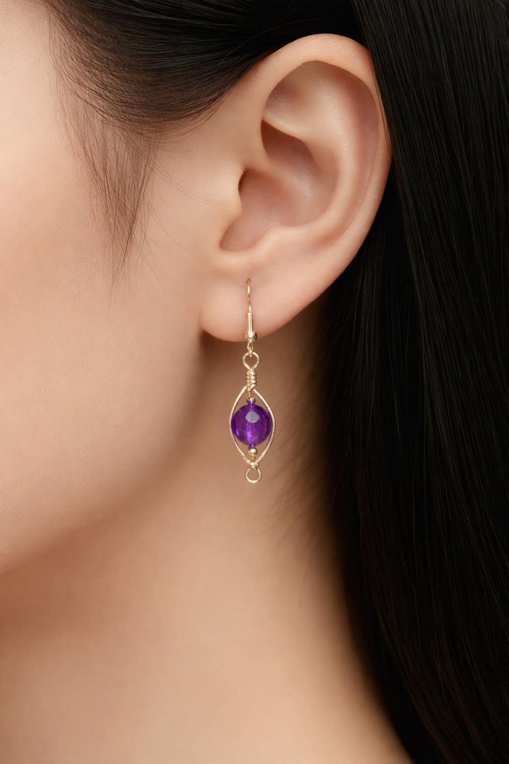 Amethyst Sterling Silver Earrings: Handmade Crystal Jewellery