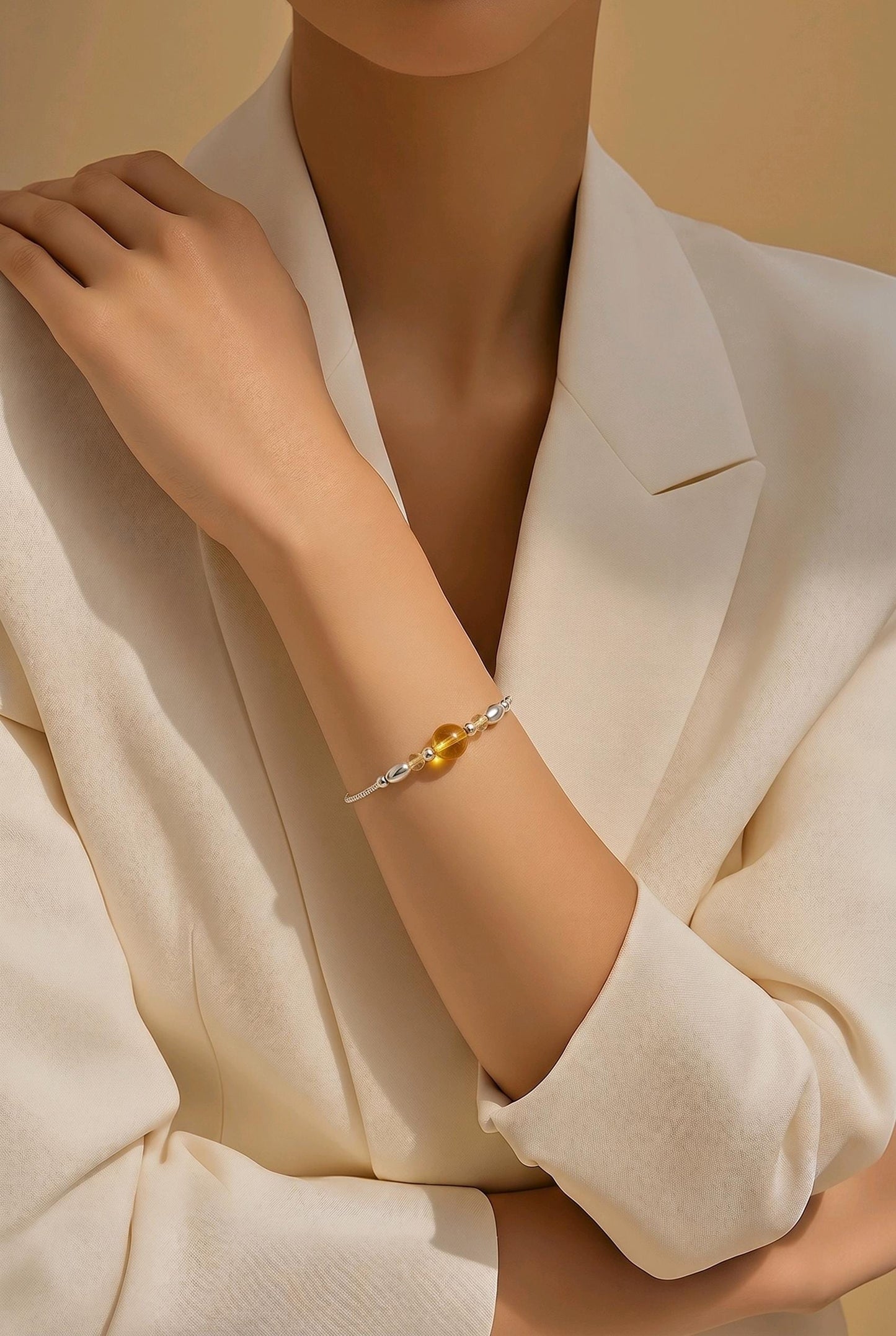 Handmade Citrine and Sterling Silver Bracelet - November Birthstone Jewellery