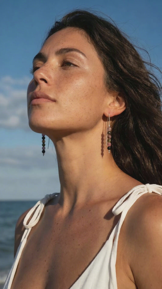 Multi‑Coloured Tourmaline and Sterling Silver Earrings, A Little Colour Therapy for Your Soul
