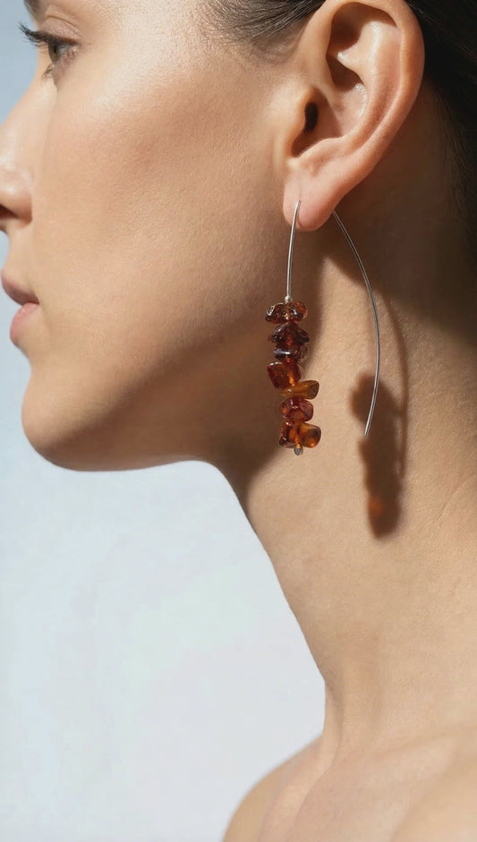 Natural Baltic Amber & Sterling Silver Drop Earrings, A Little Sunlight for Your Soul
