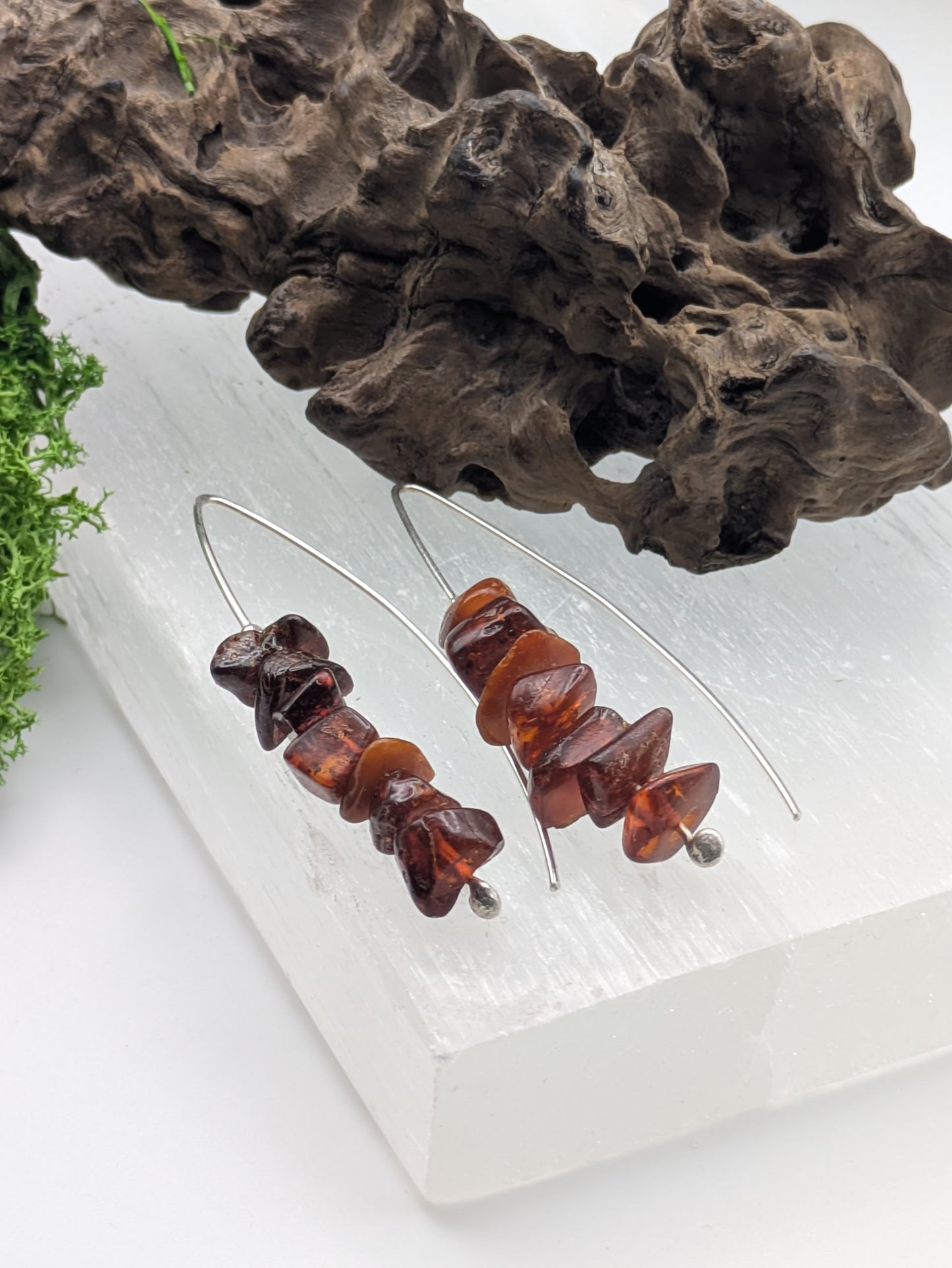 Natural Baltic Amber & Sterling Silver Drop Earrings, A Little Sunlight for Your Soul