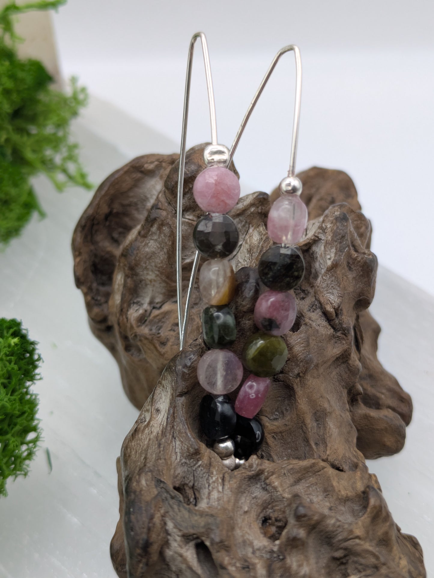 Multi‑Coloured Tourmaline and Sterling Silver Earrings, A Little Colour Therapy for Your Soul