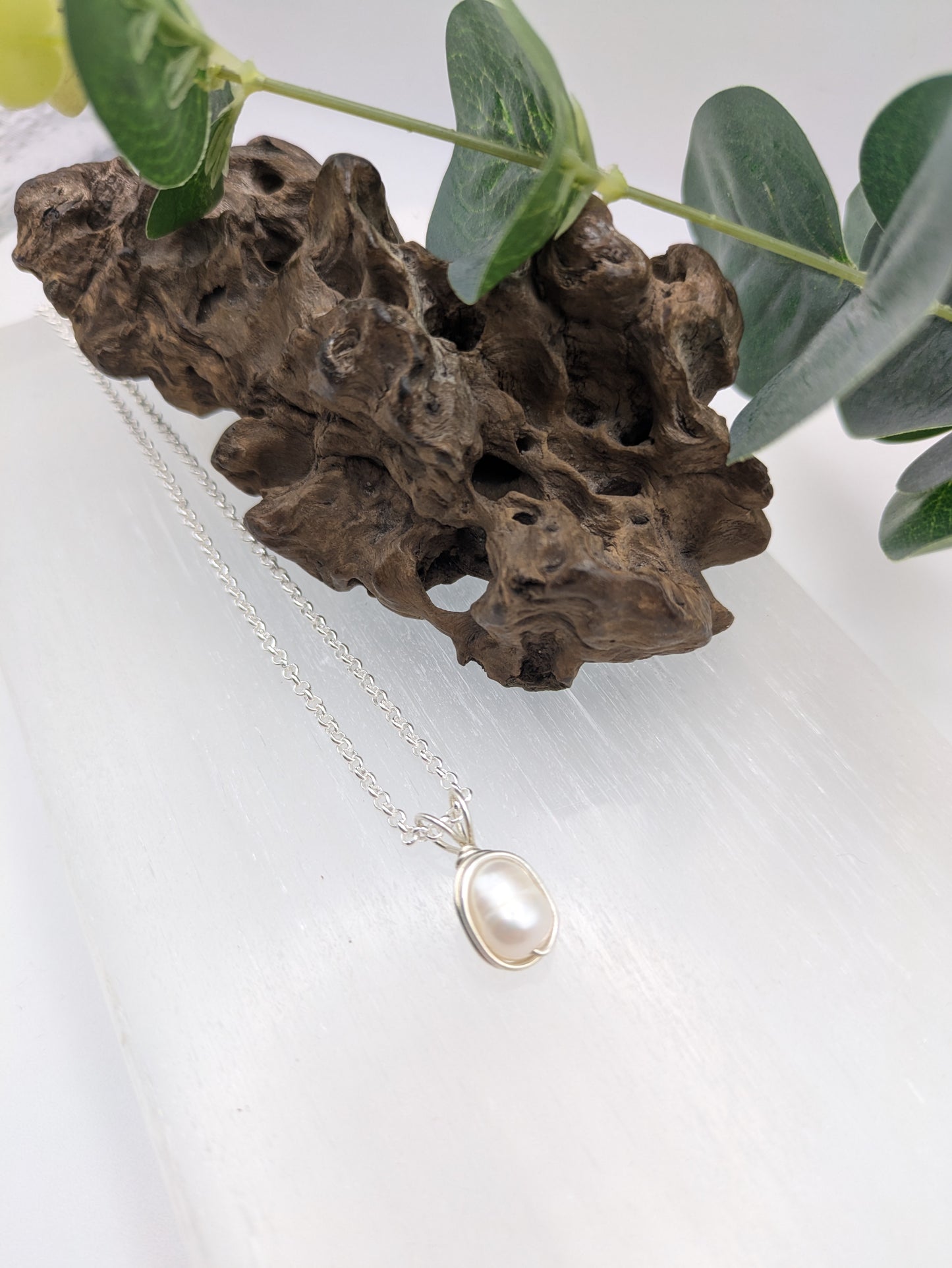 Freshwater Pearl Necklace Wrapped in Sterling Silver Grace