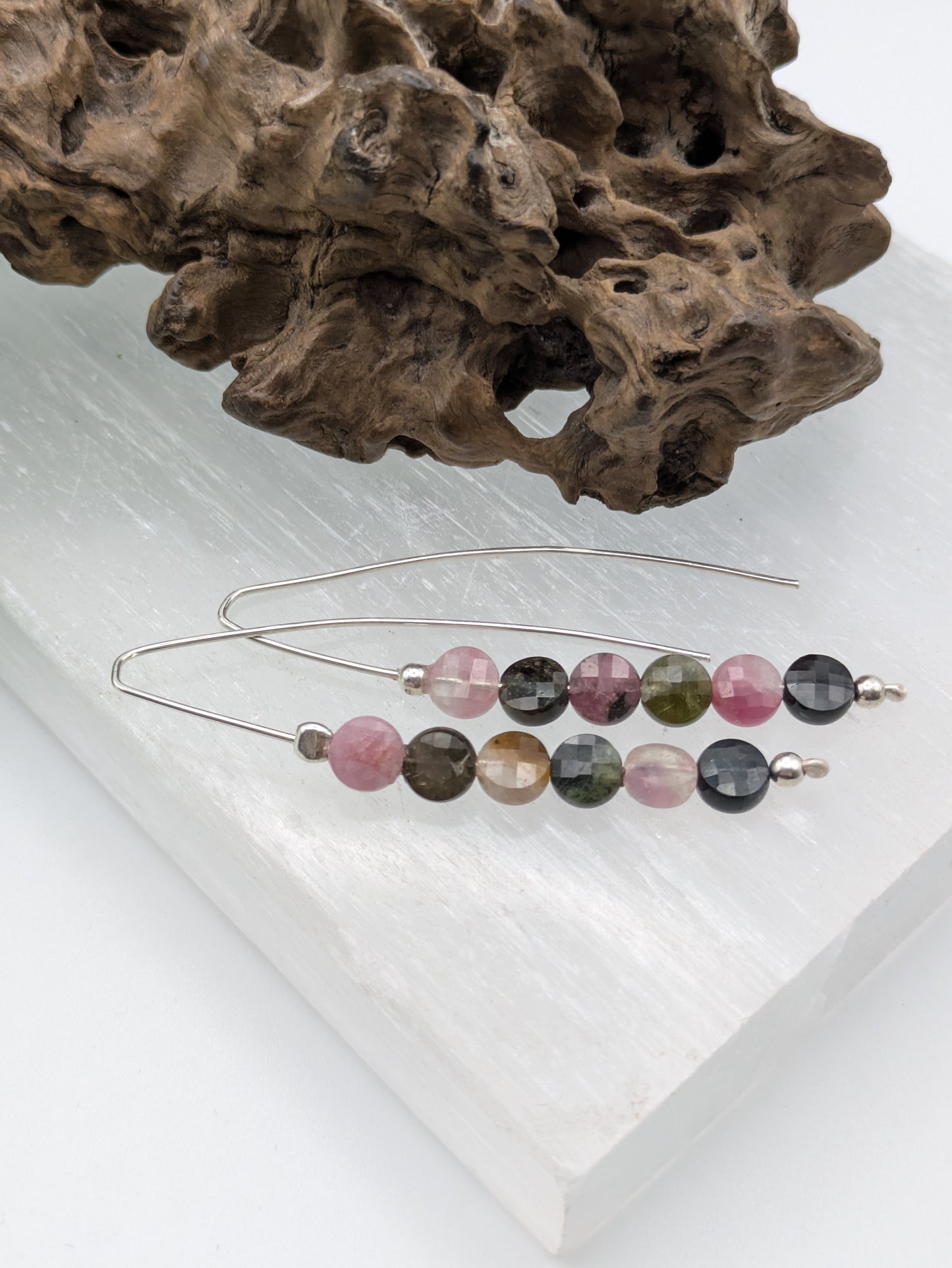 Multi‑Coloured Tourmaline and Sterling Silver Earrings, A Little Colour Therapy for Your Soul