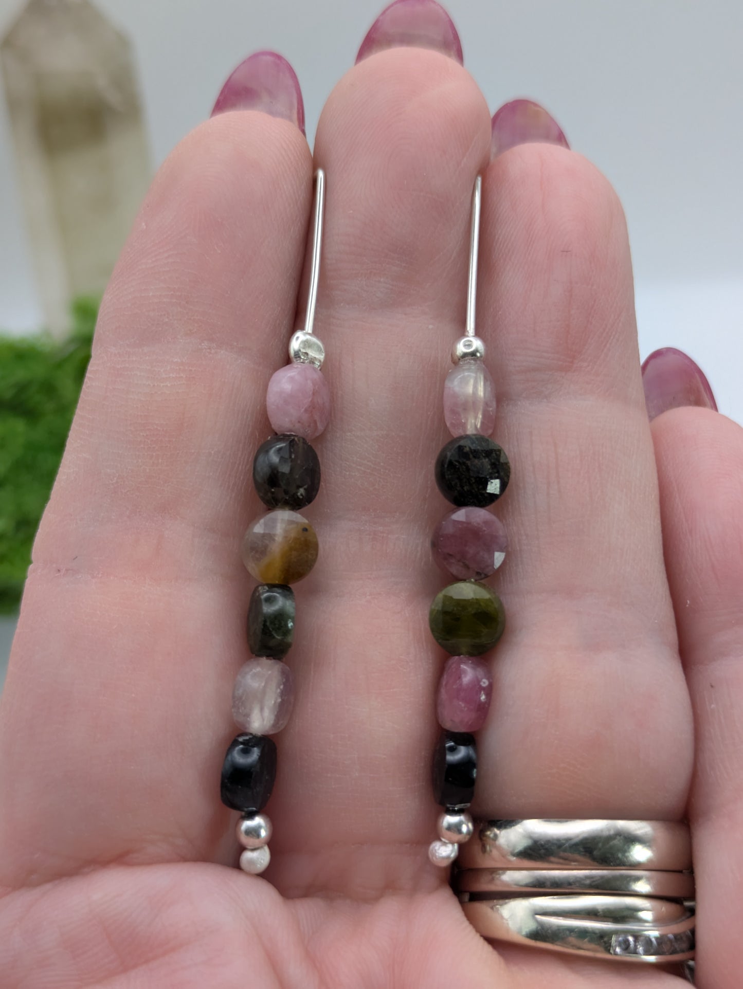 Multi‑Coloured Tourmaline and Sterling Silver Earrings, A Little Colour Therapy for Your Soul