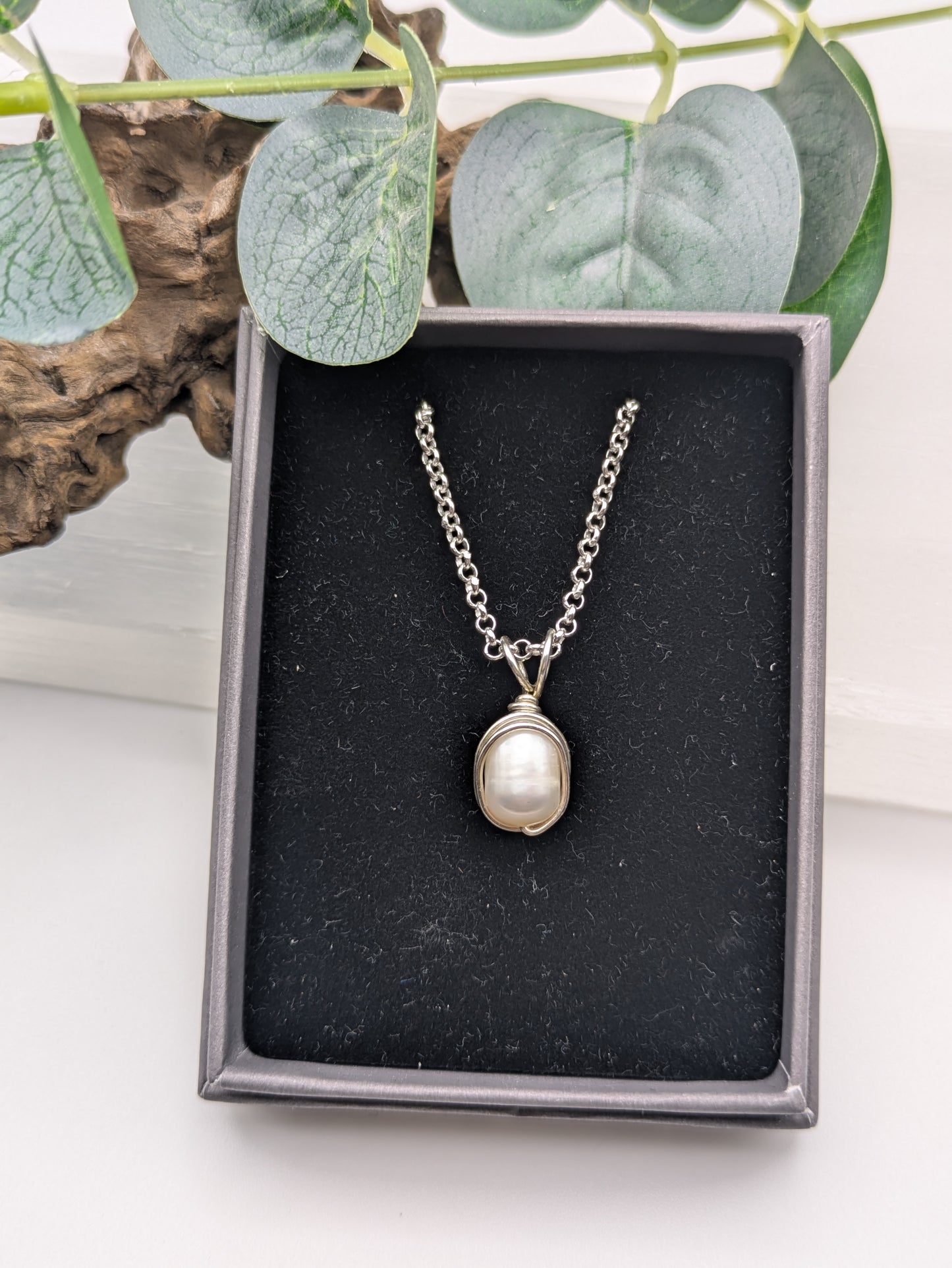Freshwater Pearl Necklace Wrapped in Sterling Silver Grace