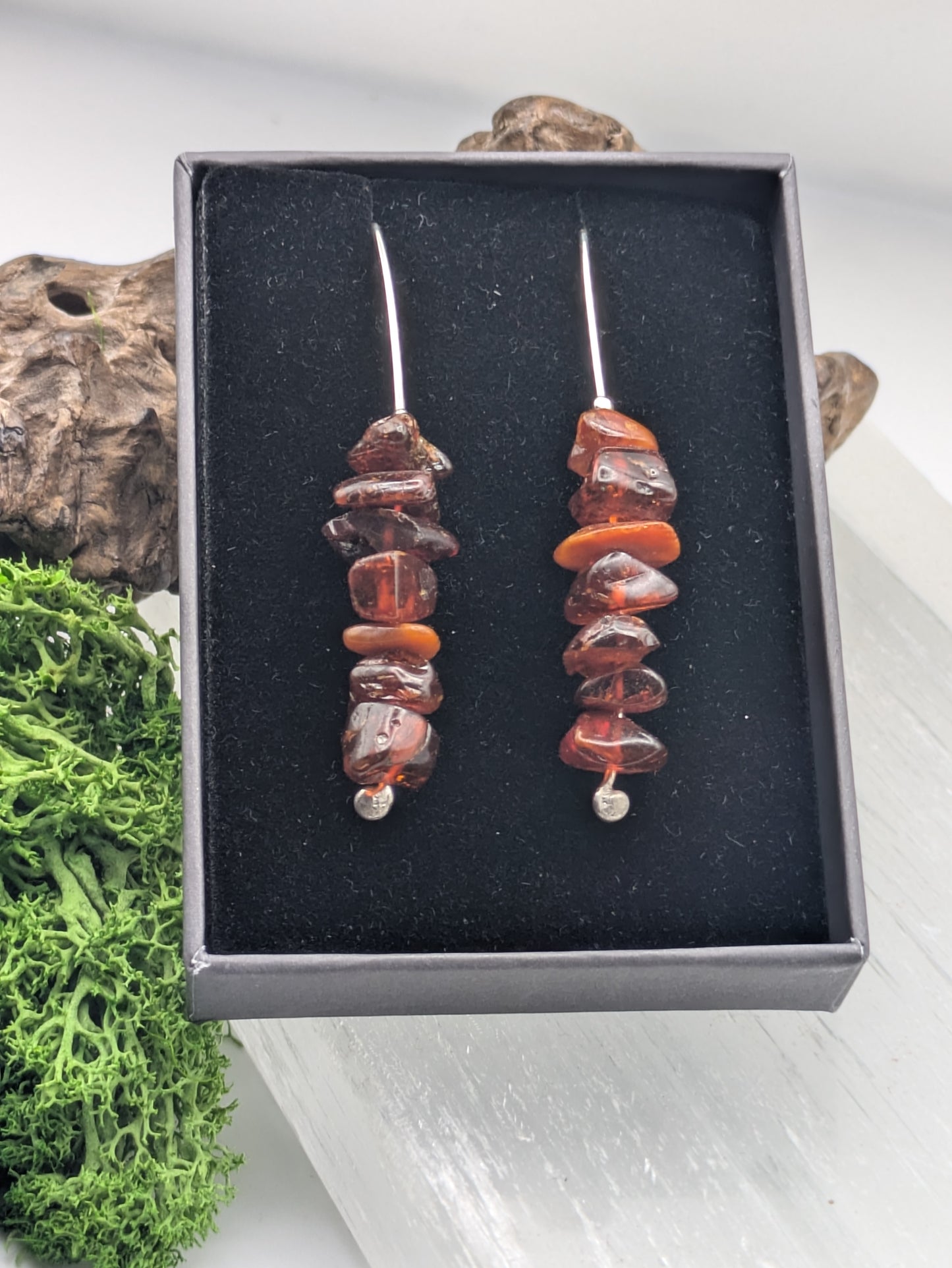 Natural Baltic Amber & Sterling Silver Drop Earrings, A Little Sunlight for Your Soul